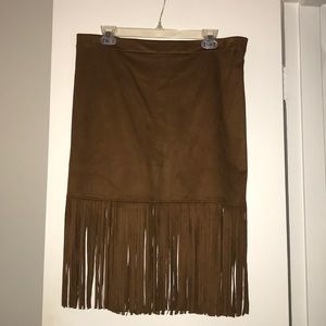 Forever 21 Camel Faux Suede with Fringe